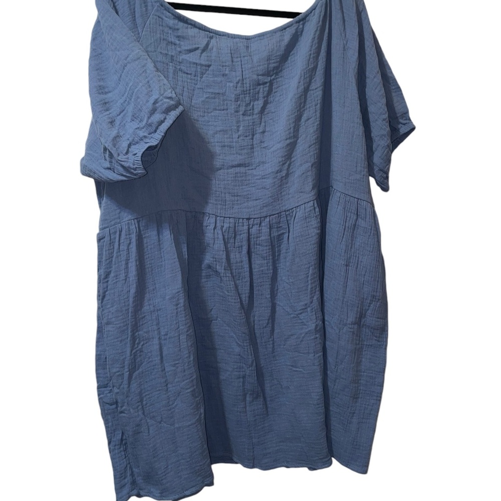 New Womens Beach Casual Loose Mini Dress Short Sleeve Hight Waist button Down XL - Picture 4 of 6